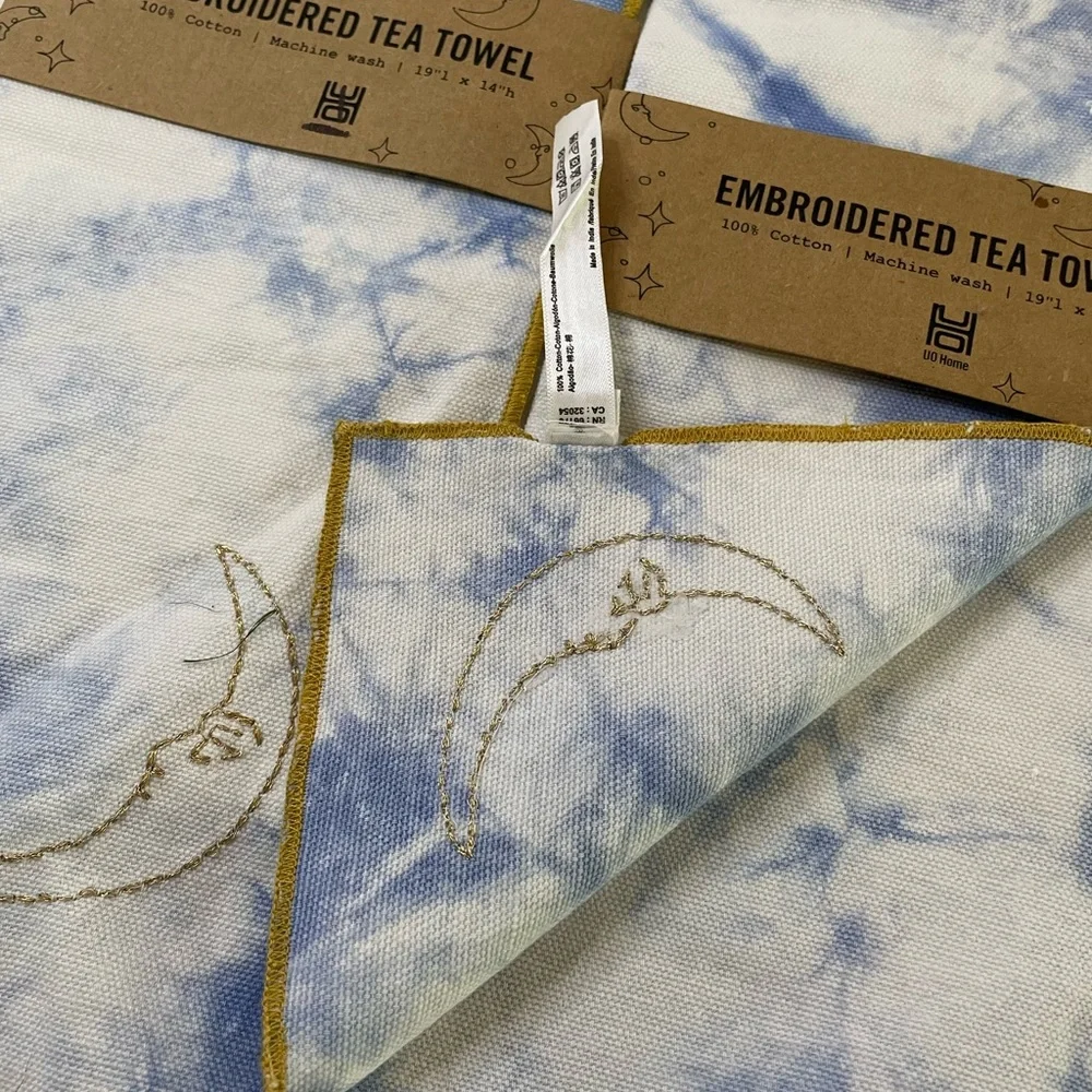 Set of 2 NWT Urban Outfitters Celestial Tie-Dye Tea Towels